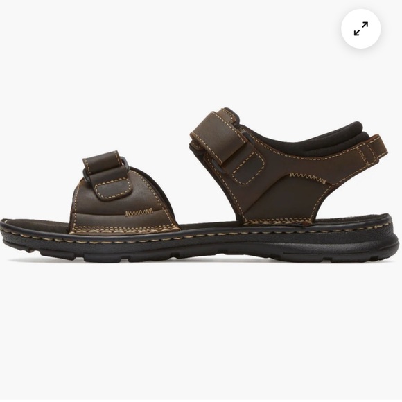 Rockport Other - Rockport  Men’s Darwyn Leather Quarter Strap Sandal Brown NEW NIB